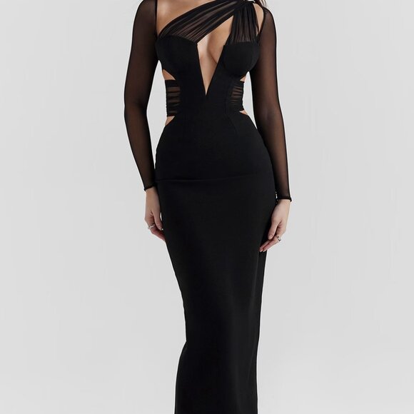 House of CB Dresses & Skirts - House of CB Zahra Black Plunge Maxi Dress